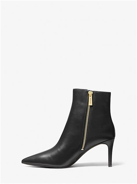 michael kors alina boots|Alina Flex Leather and Logo Ankle Boot .